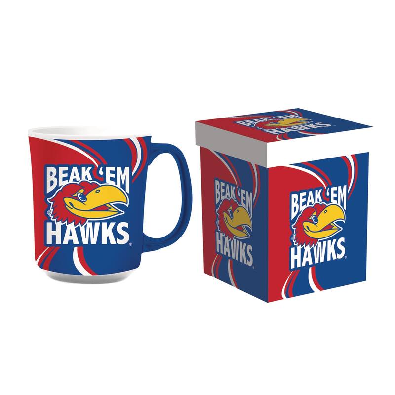 University of Kansas, 14 oz Ceramic Coffee Mug w/ Gift Box