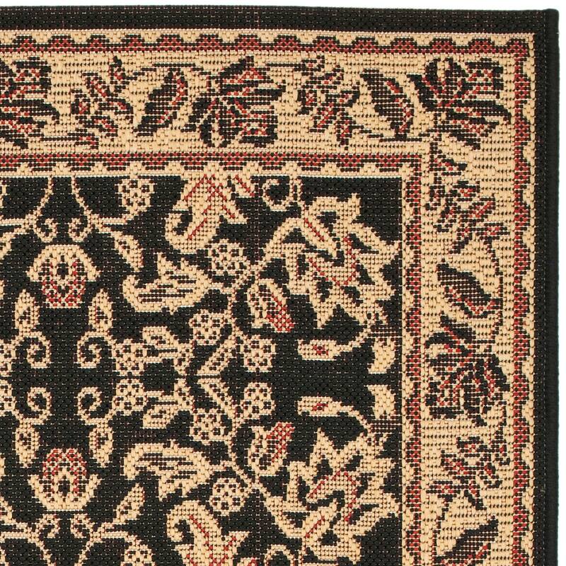 SAFAVIEH Courtyard Armida Indoor/ Outdoor Waterproof Patio Backyard Rug - 2'7" x 5' - Black/Creme