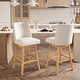 preview thumbnail 17 of 52, Pellebant 30.6'' H Solid Wood Swivel Bar Stool with Back White-Setof2