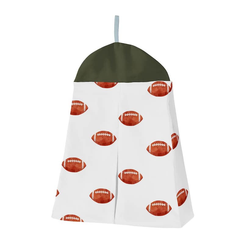 Sweet Jojo Designs American Football MVP Boy 4pc Nursery Crib Bedding Set Green Blue Red Vintage Helmet Field Goal Sports Themed