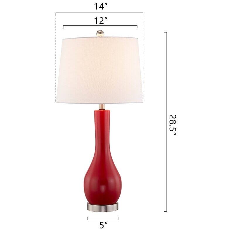28.5" Ceramic Table Lamp Set with USB (Set of 2)