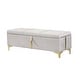 preview thumbnail 5 of 6, Roomfitters Elegant Upholstered Storage Ottoman, Storage Bench with Metal Legs for Bedroom, Living Room, Beige
