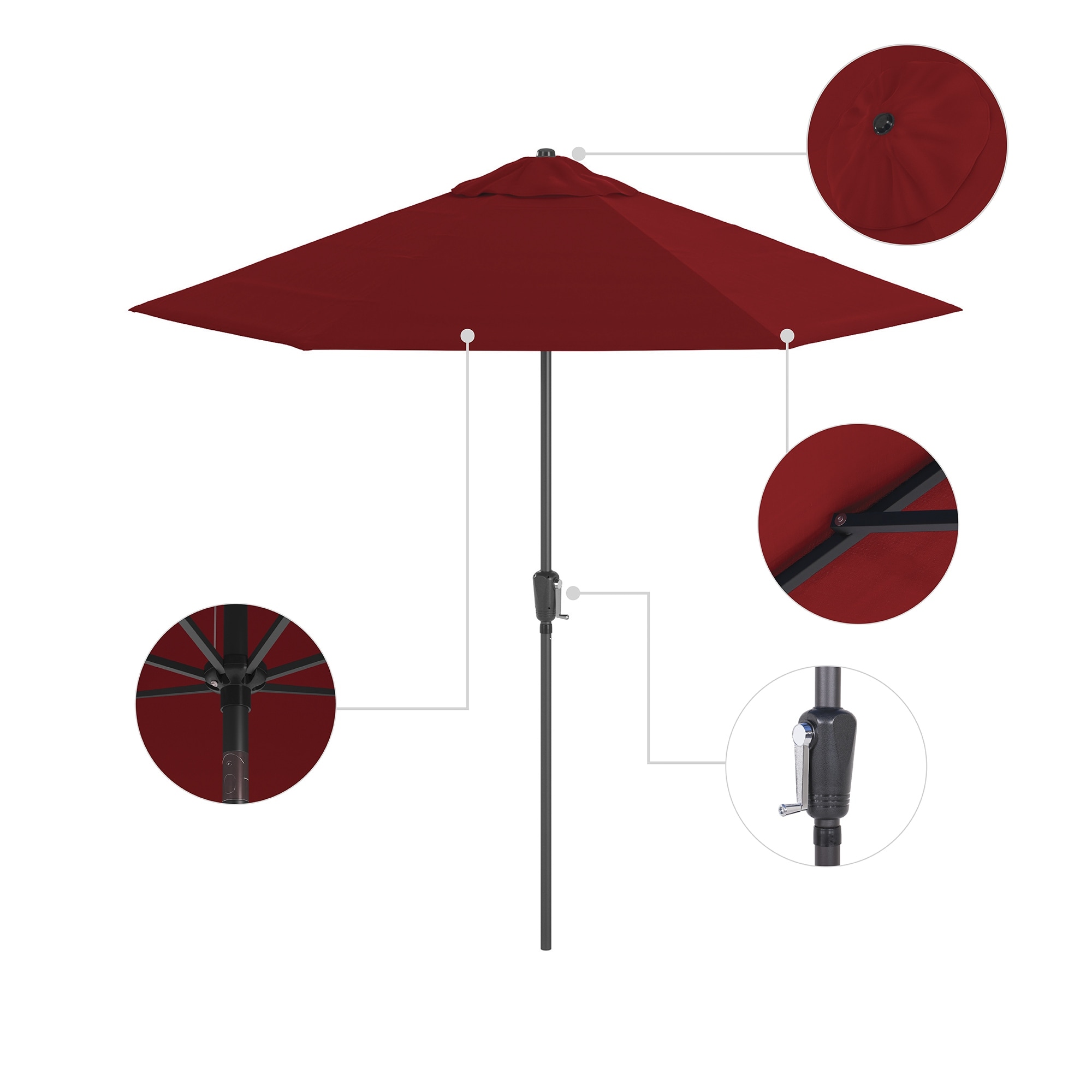 california umbrella 9-ft patio umbrellas 9' Round Aluminum Market Umbrella, Crank Lift, Push Button Tilt, Black Pole, White Olefin : : Patio, Lawn & Garden The sourced hardwoods are subtle grained and finished to provide the warmth and character expected from a wood product California Umbrella 9 Ft. Octagonal