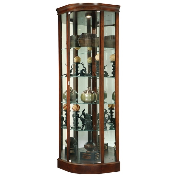 Woolsey lighted outlet corner curio cabinet