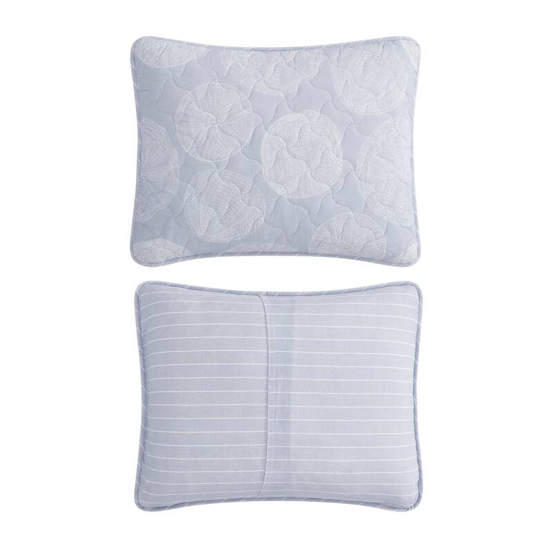 Tommy Bahama Ocean Island Blue Cotton Reversible Quilt Set