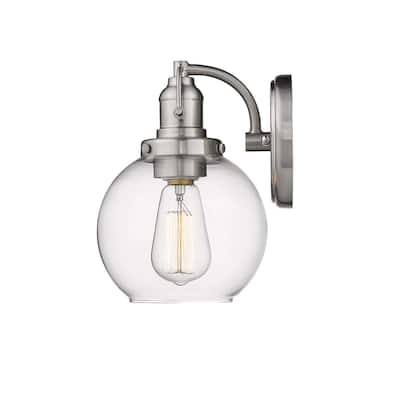 1 Lt Clear Bubble Glass Wall Sconce in Nickel