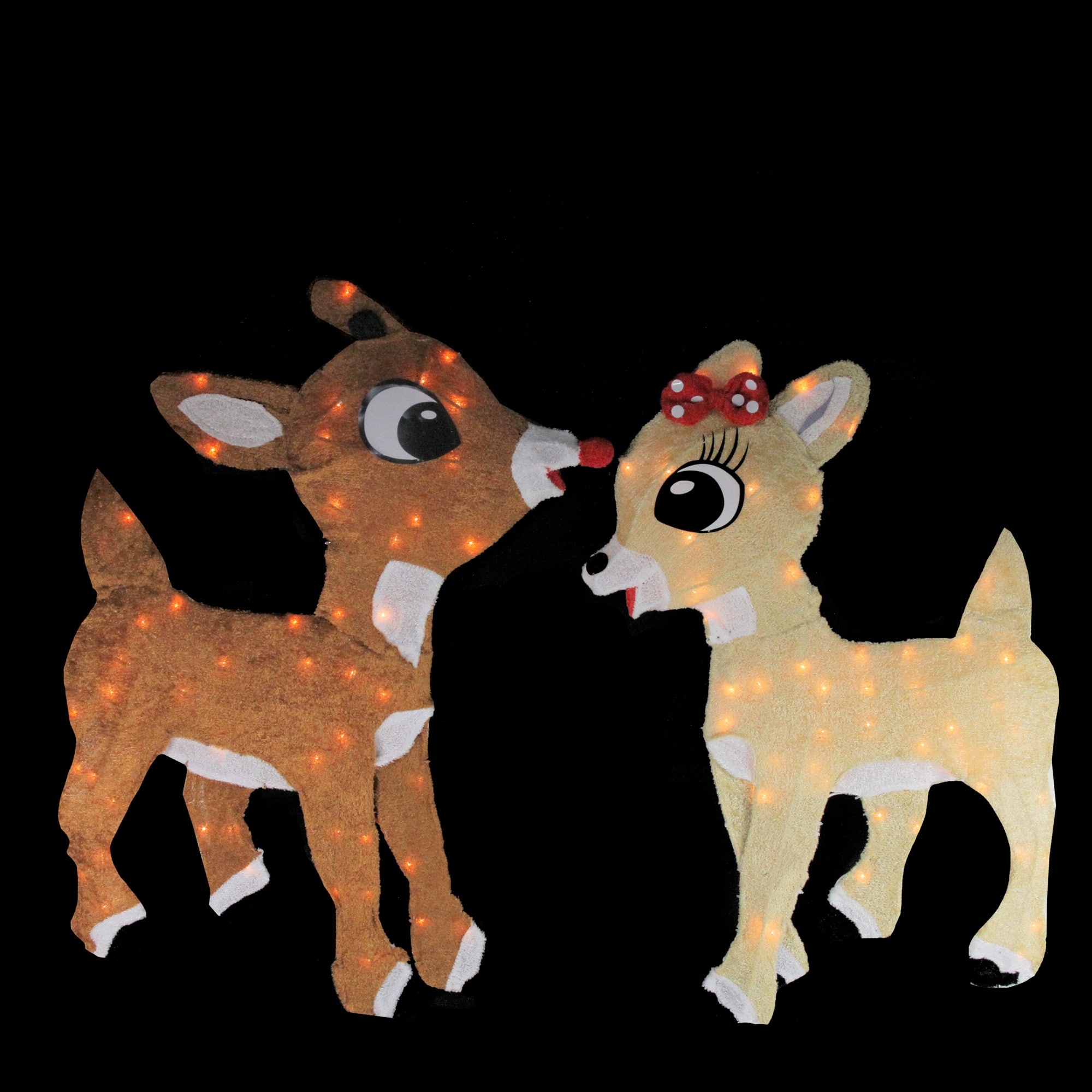 Set of 2 Lighted Rudolph and Clarice Outdoor Christmas Decorations 32 ...