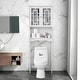 preview thumbnail 1 of 1, EROMMY Bathroom Organizer Over-The-Toilet Storage, Wooden Unit with 2 Glass Doors & Adjustable Shelf for Bathroom Use White