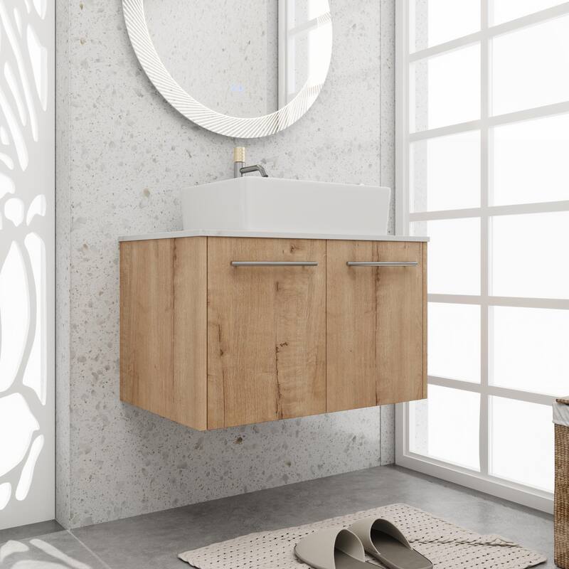 BNK 24"/30" Single Sink Bathroom Vanity with Soft Close Door, Modern Floating Vanity