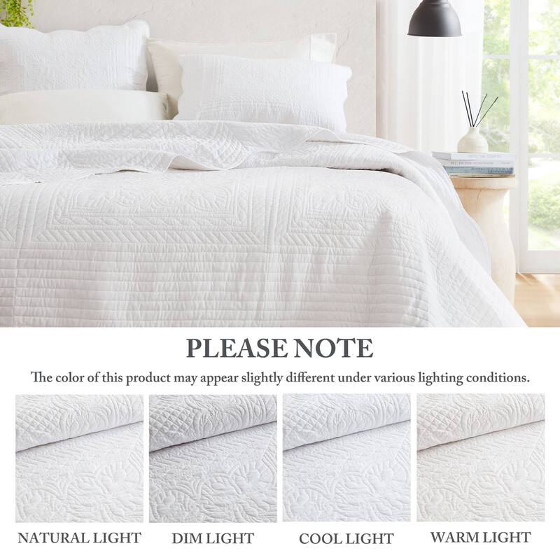 Madison Park Marino 3 Piece Reversible Scalloped Edge Quilt Set