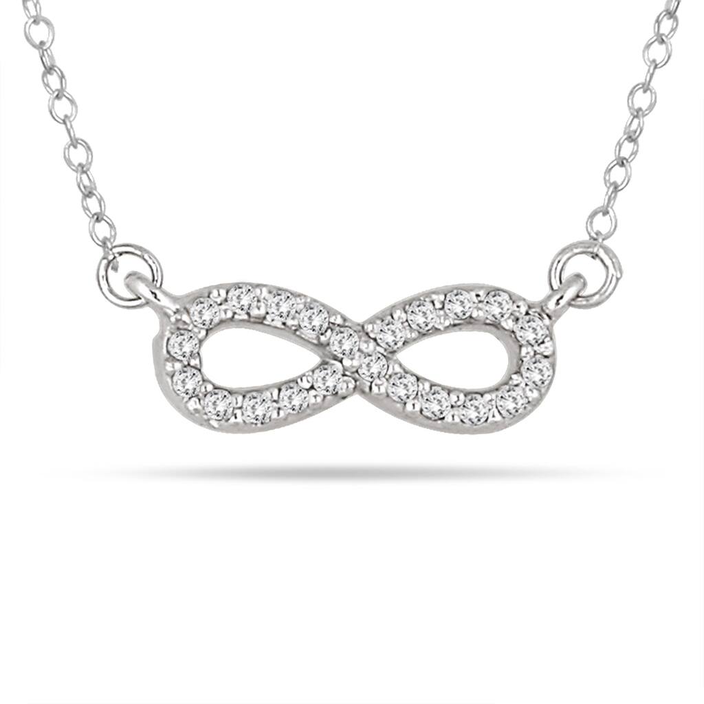 Marquee 1/10 Carat TW Diamond Infinity Pendant in 10K White Gold