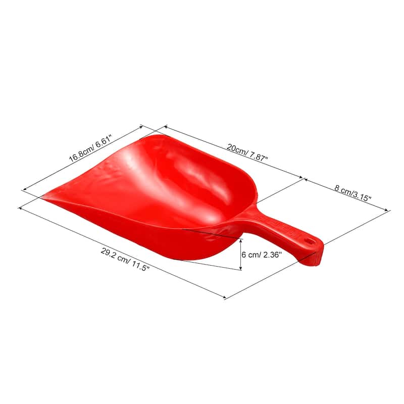 Feed Scoop PP 11.5" Flour Cereal Sugar Utility Handle Shovel Red