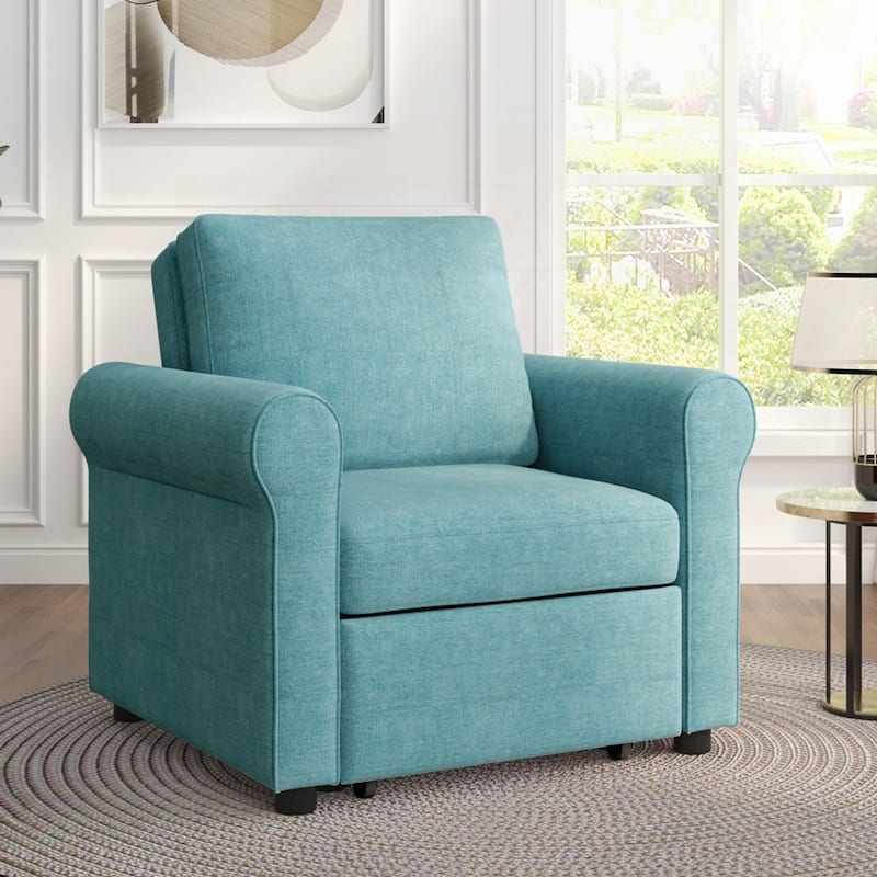 Convertible Sleeper Chair Bed with Adjust Backrest Into a Sofa