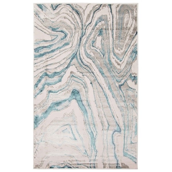 slide 2 of 9, ECARPETGALLERY Machine Woven Zhara Teal Area Rug Teal - 5' x 8' - Rectangle
