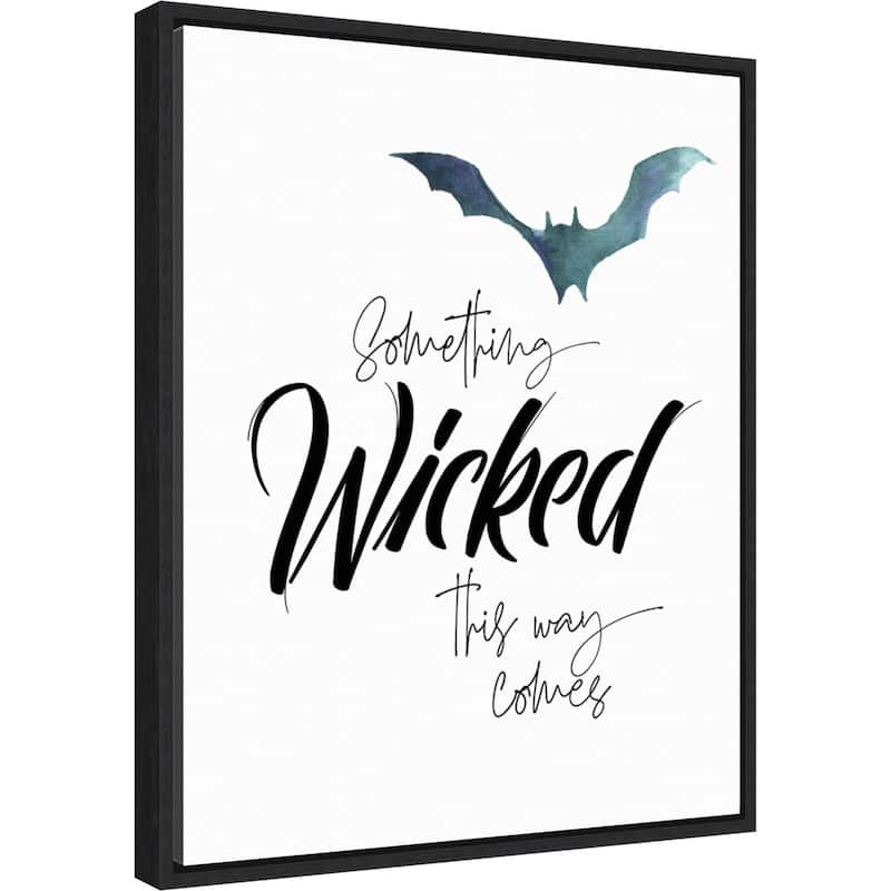 Amanti Art Something Wicked Bat Framed Canvas Wall Art