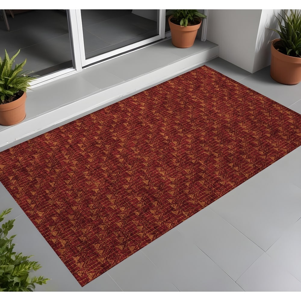 Lari Abstract Shapes Weather Resistant Versatile Elegance Outdoor Rug