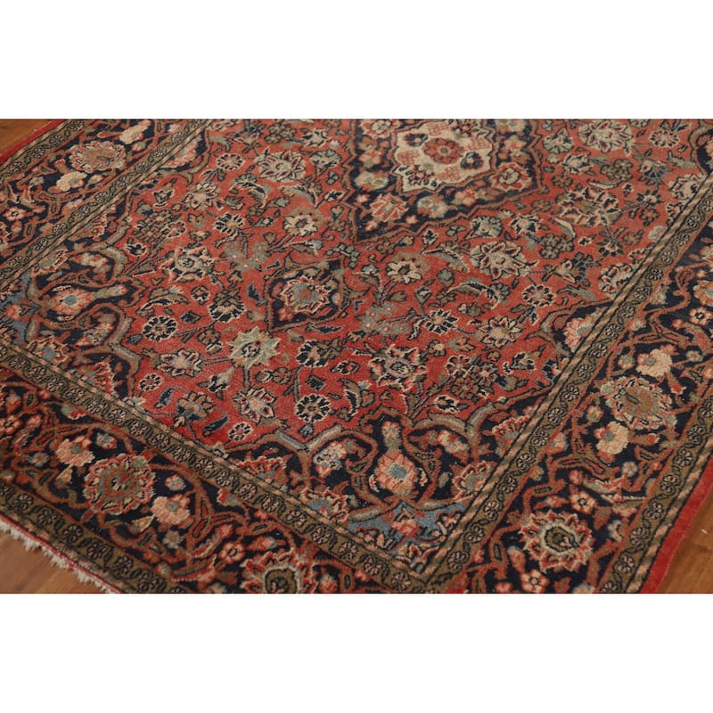Hand Knotted Oriental 100% Wool Carpet Traditional Floral Oranges & Rust Kashan Area Rug - 6' 5'' X 4' 4''