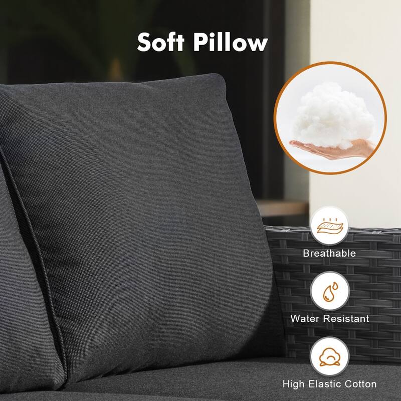 OVIOS 6-Piece Outdoor Wicker Lounge Set