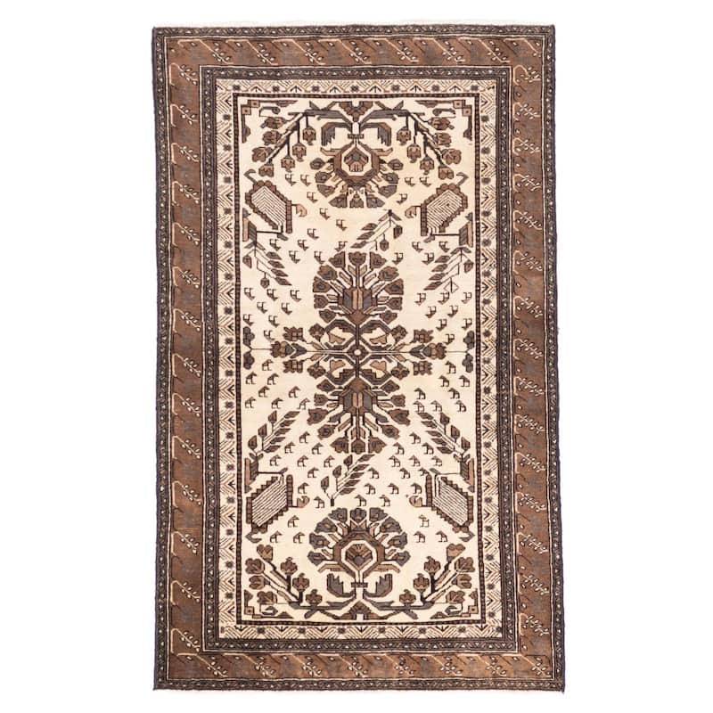 ECARPETGALLERY Hand-knotted Konya Anatolian Cream Wool Rug - 3'9 x 6'2