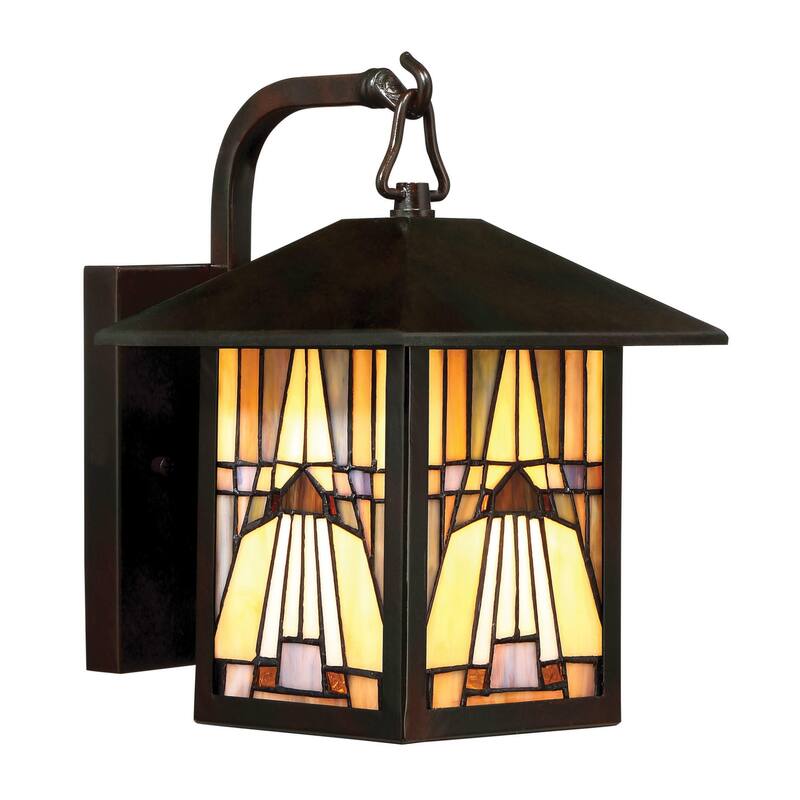 Roseto Titus Single Light 11" Tall Outdoor Lantern Style Wall Sconce - Valiant Bronze