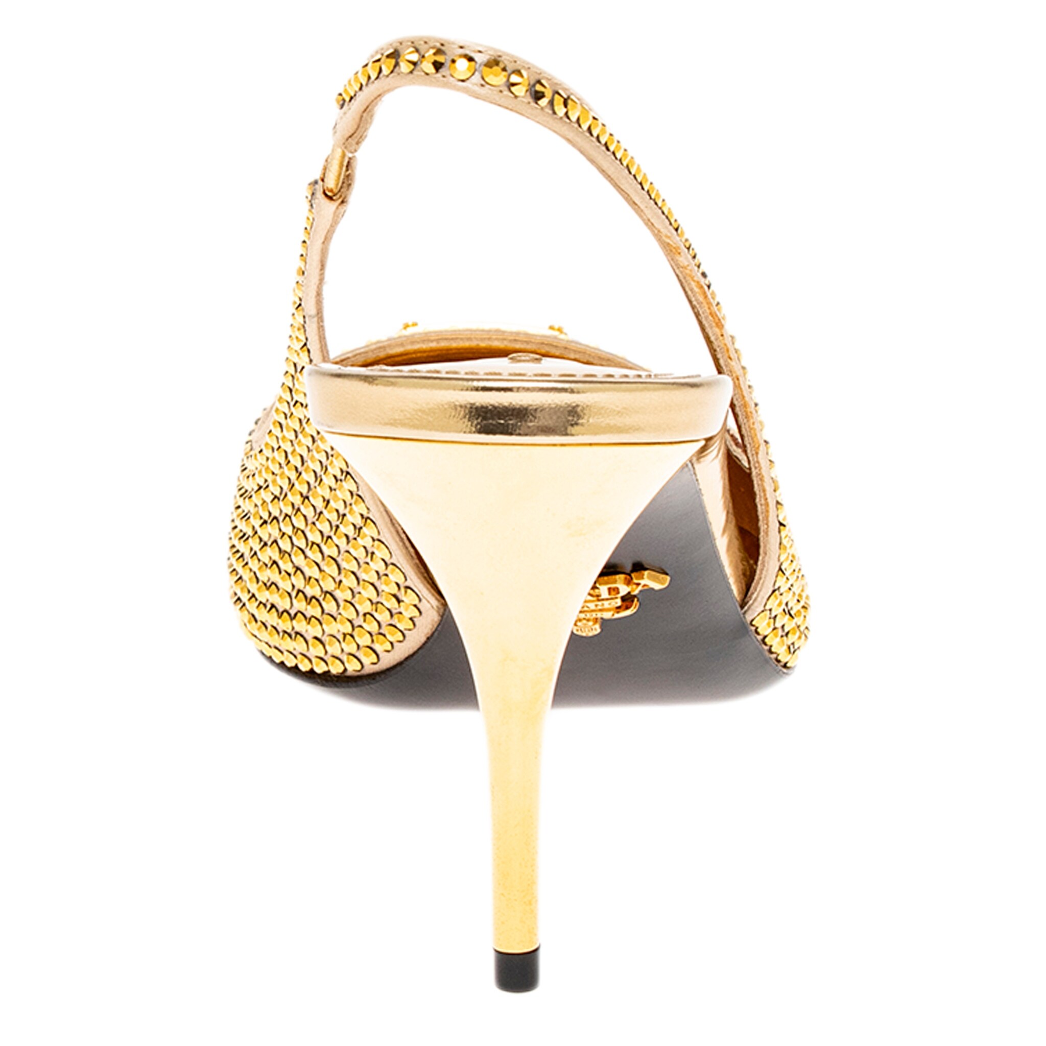 Prada Crystal Embellished Slingback Pumps - Overstock - 43182811