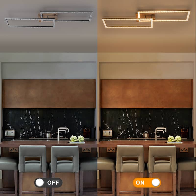 Dual Frame Rectangular Integrated LED Flush Mount Ceiling Light - Dia.40.55-in