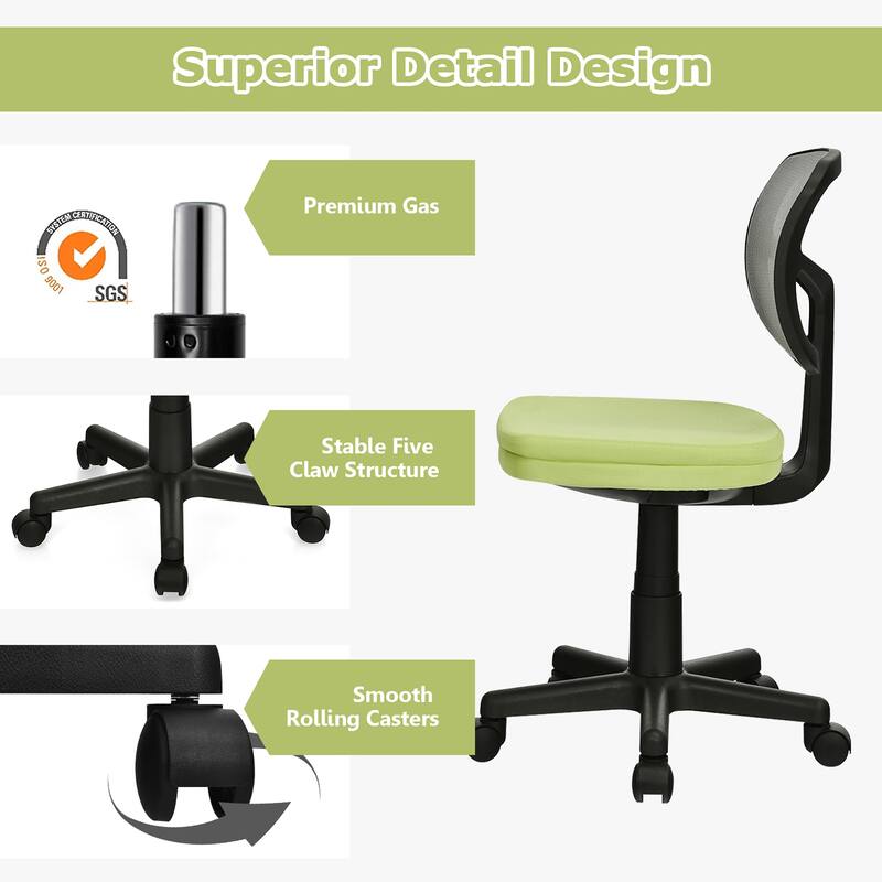 Costway Armless Office Chair Adjustable Swivel Computer Mesh Desk - See details
