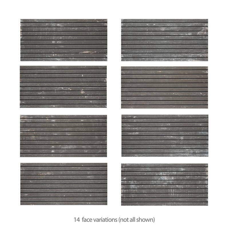 Merola Tile Retro Strata Nero 6-7/8" x 14" Porcelain Floor and Wall Tile - Case (16 Tiles)