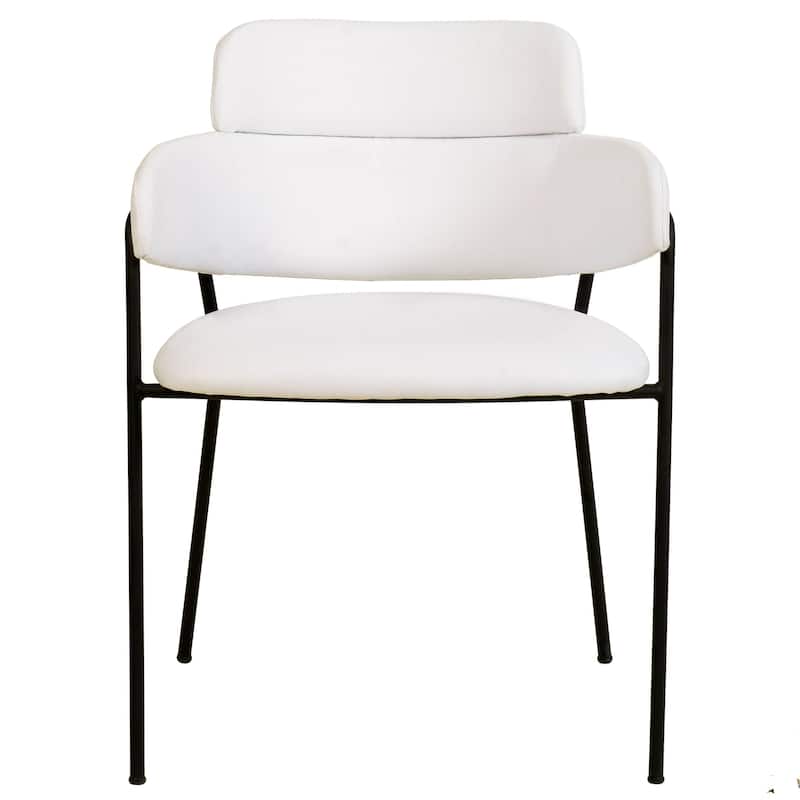 LeisureMod Set of 4 Axis Upholstered Dining Chairs with Curved Backrest, Contemporary Accent Side Chair for Home Office Bedroom