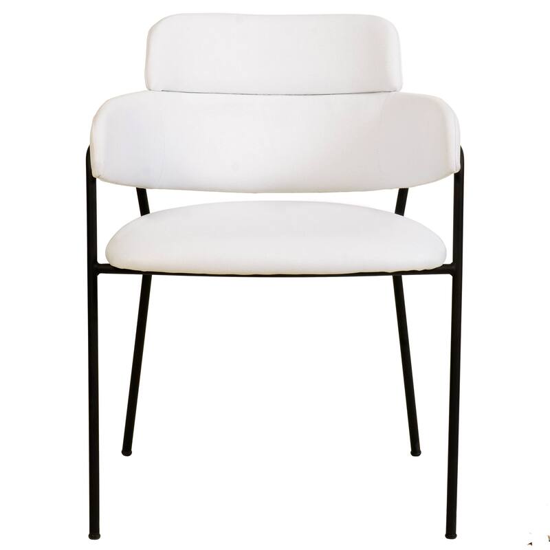 LeisureMod Axis Upholstered Dining Chair in Leather/Polyester/Velvet, Modern Minimalist Side Chair for Home & Kitchen