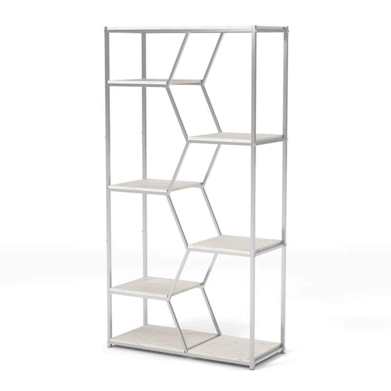 Marion Glam Gold-Tone 72-inch Metal Bookcase by Furniture of America