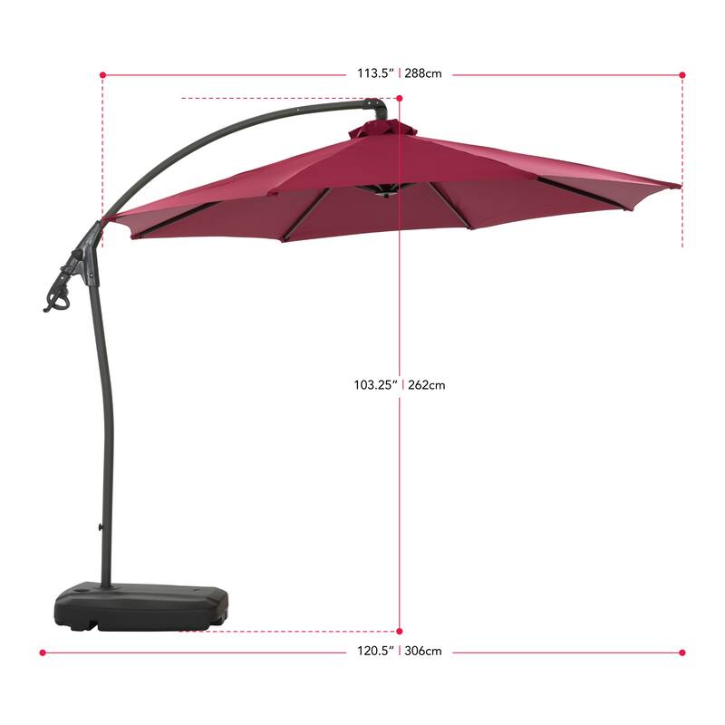 9.5 Ft Cantilever Patio Umbrella with Base