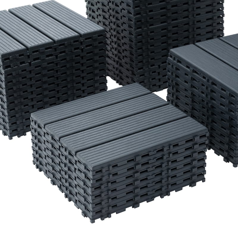 44-Pack 12"x12" Waterproof Tile Flooring - Ideal for Indoor and Outdoor Patios, Poolsides, Balconies and Backyards