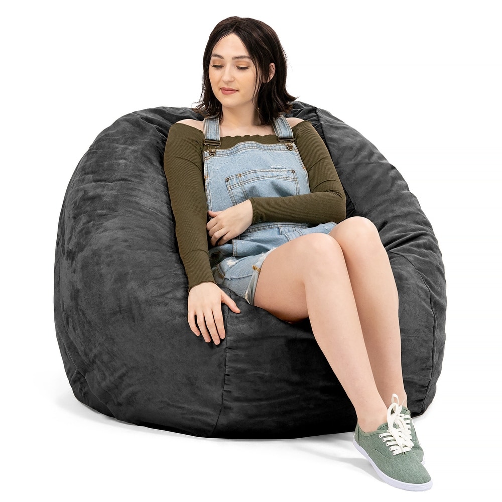Jaxx 4 Foot Saxx Large Bean Bag Chair and Lounger for Teens and Adults - Microsuede