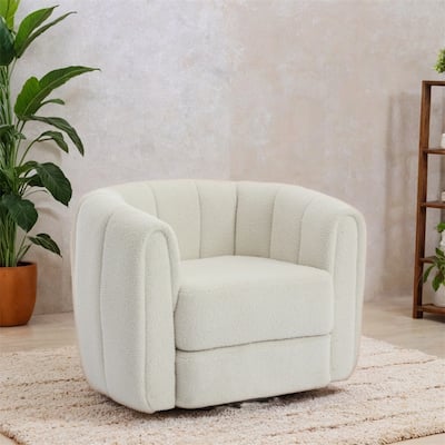 Swivel Accent Barrel Chair,Modern Round Armchairs with Upholstered