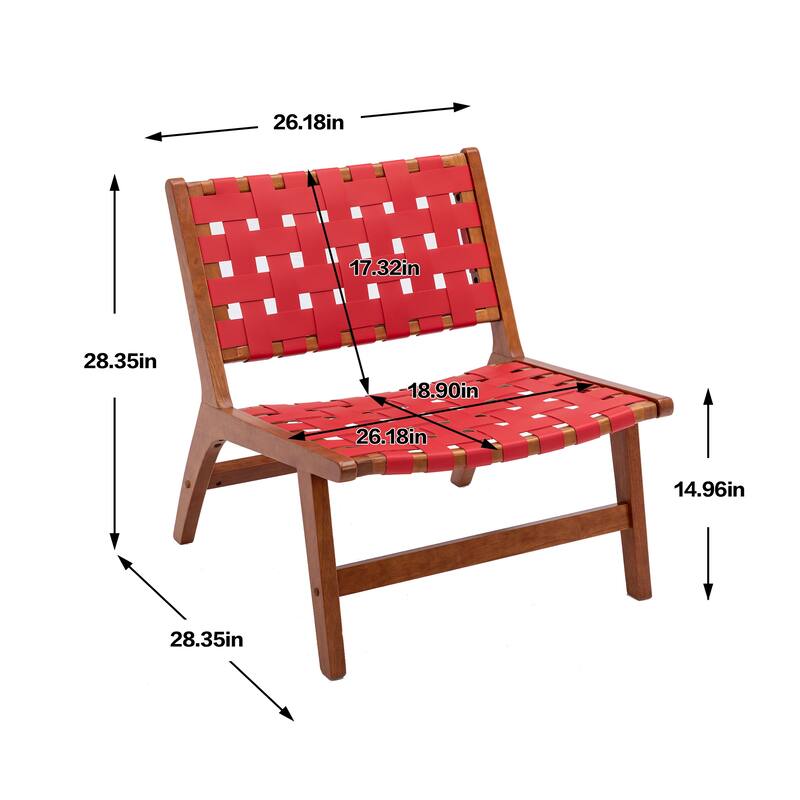 Wooden Living Room Lounge Chair With White Wool Carpet