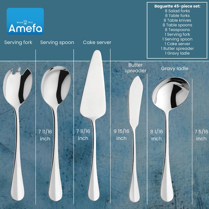 Amefa Baguette 45 Piece Flatware Set