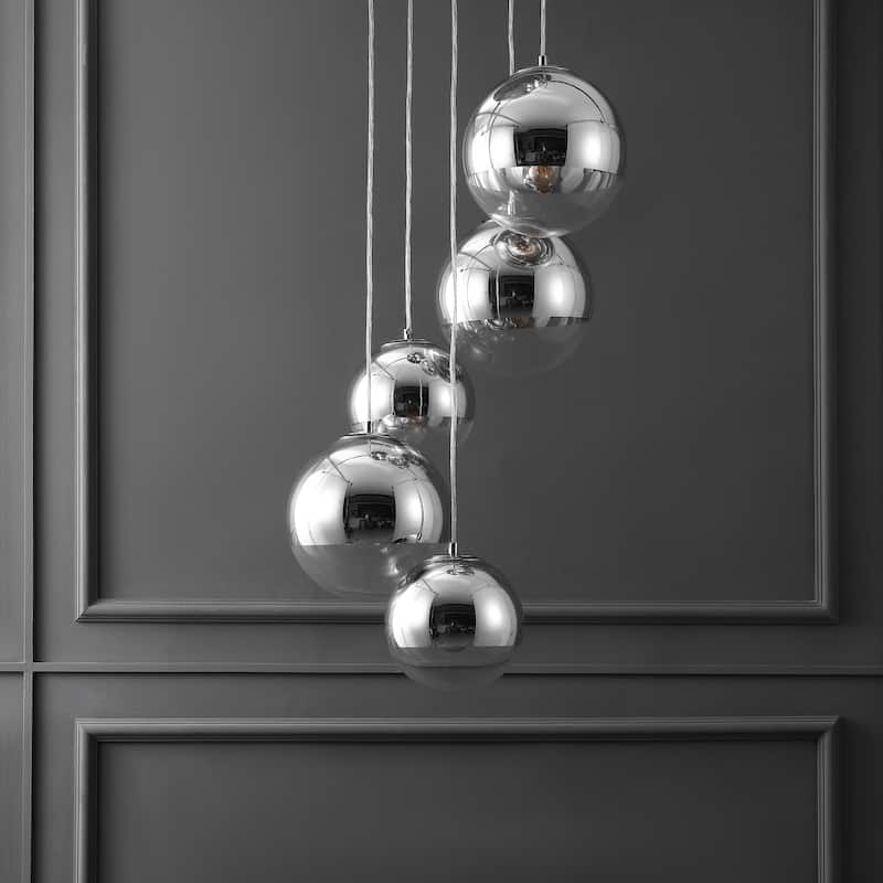 SAFAVIEH Couture Skylina Metal 5 Light Chandelier - 21"W x 21"D x 51"H