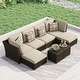 preview thumbnail 5 of 13, Corvus Oreanne 8-piece Brown Wicker Sectional Patio Furniture Set