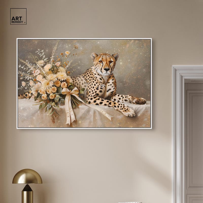 Bouquet Cheetah Canvas by Art Remedy