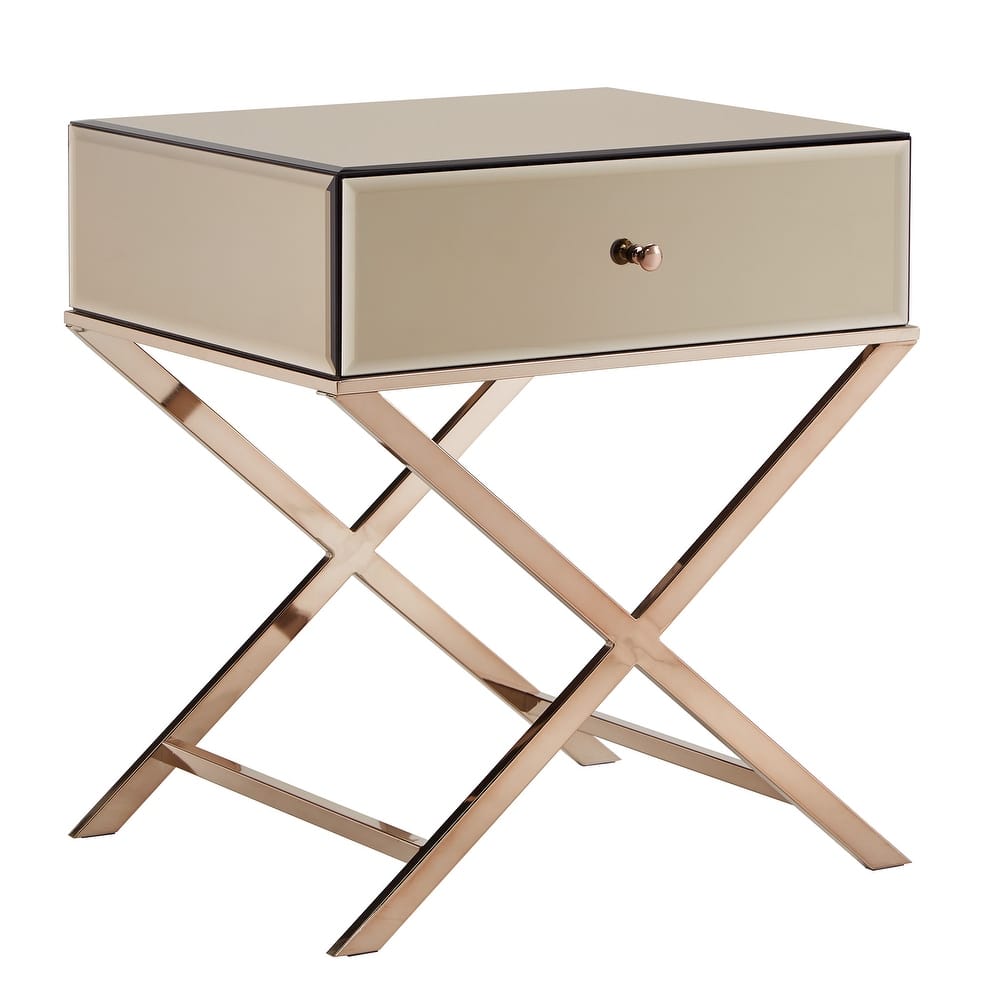 Camille X Base Mirrored Accent Campaign Table by iNSPIRE Q Bold