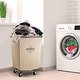 preview thumbnail 11 of 14, Seville Classics Commercial Heavy-Duty Canvas Laundry Removable Basket Hamper with Wheels, 18.25" D x 18.25" W x 27.5" H