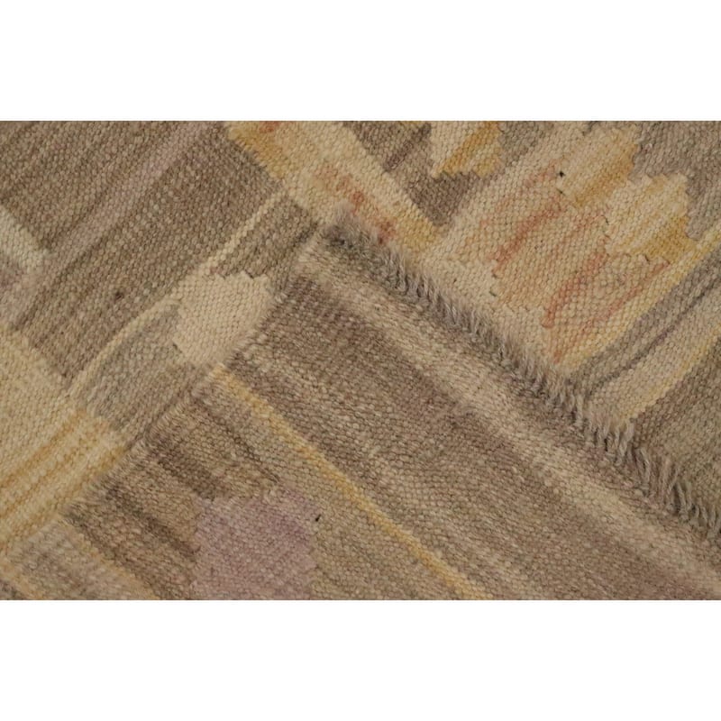 Hand Woven Oriental 100% Wool Carpet Southwestern Tribal Brown Kilim Area Rug - 5' 8'' X 4' 0''
