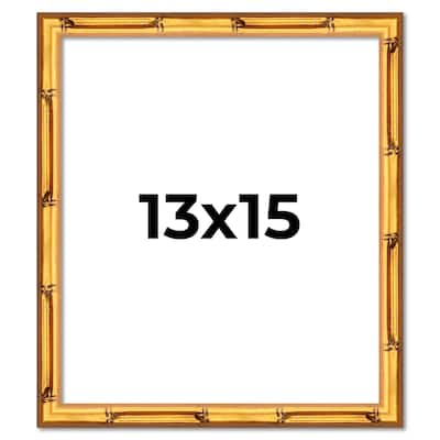 13x15 Frame Gold Bamboo Solid Wood Picture Frame | 1 Inch Moulding