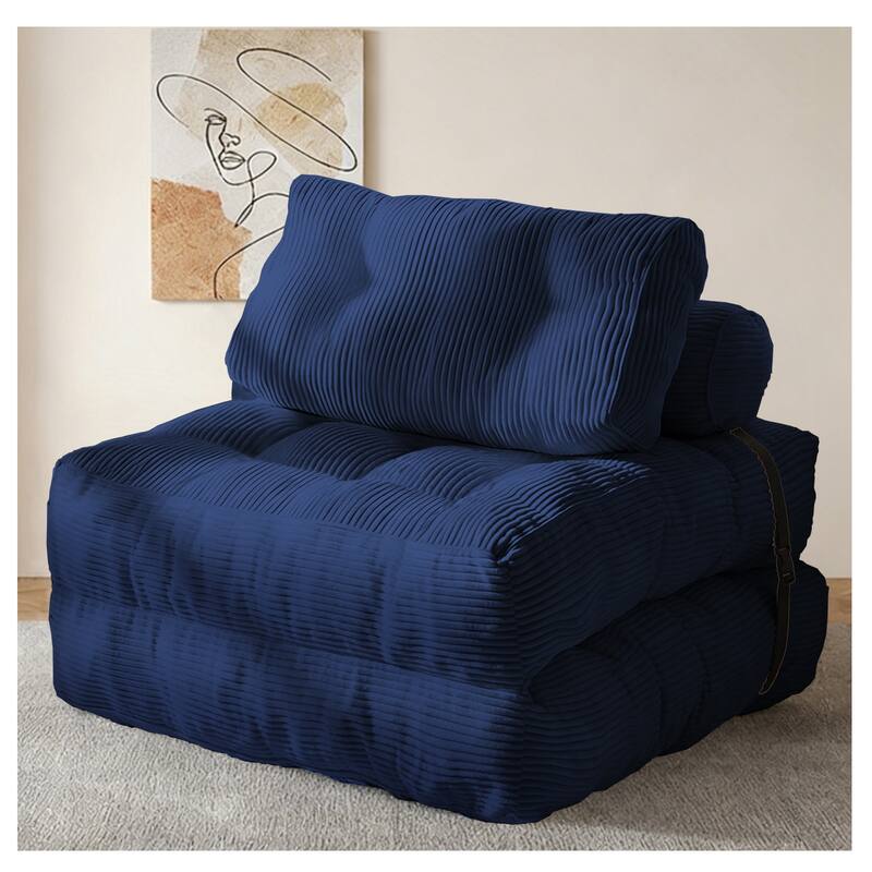 Modular Floor Couch System - Convertible Sofa Bed with Adaptable Layout for Compact Living - Blue