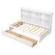 preview thumbnail 8 of 16, Twin Size Wood All-in-One Storage Bed w/ Side Bookcase, Drawers Upholstered Bed Frame for Kids, Teens, Girls, Boys Space-Saving
