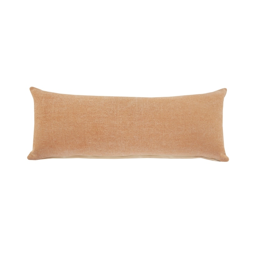 HomeRoots 14" X 36" Orange 100% Cotton Zippered Pillow