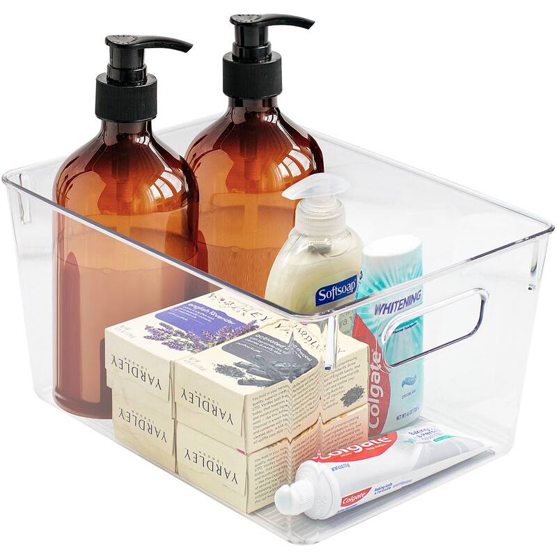 Sorbus Plastic Storage Bins Clear Pantry Organizer Box Bin Containers