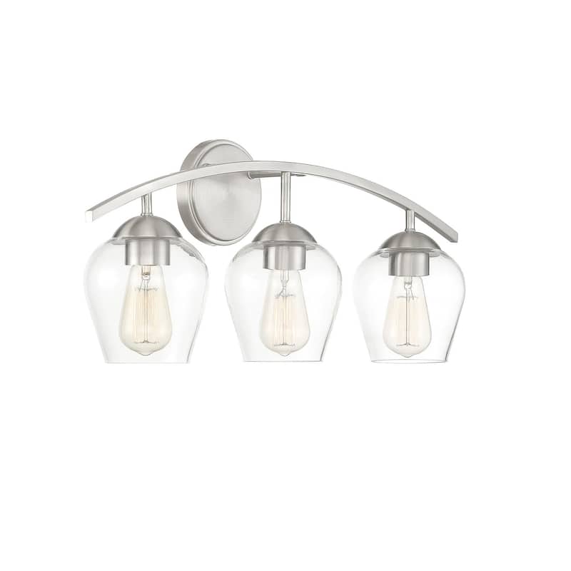 Meridian M80032 3 Light 24" Wide Bathroom Vanity Light with Clear
