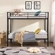preview thumbnail 4 of 14, Twin over Twin Size Metal Frame Bunk Bed Black